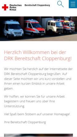 Vorschau der mobilen Webseite cloppenburg.drk.de, DRK Bereitschaft Cloppenburg