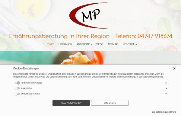 Vorschau von www.mp-ernaehrungsberatung.de, Marina Pleger - Ernährungsberatung