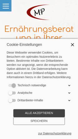 Vorschau der mobilen Webseite www.mp-ernaehrungsberatung.de, Marina Pleger - Ernährungsberatung