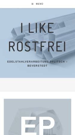 Vorschau der mobilen Webseite www.ilikerostfrei.de, Edelstahlverarbeitung Pflitsch