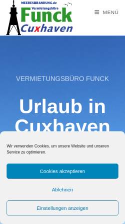 Vorschau der mobilen Webseite meeresbrandung.de, Vermietungsbüro Funck - Norbert Funck