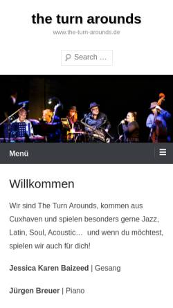 Vorschau der mobilen Webseite www.the-turn-arounds.de, The Turn Arounds