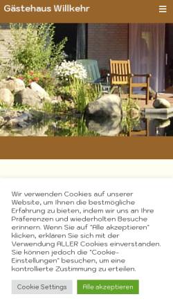 Vorschau der mobilen Webseite www.willkehr.de, Ferienwohnung, Familie Willkehr