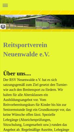 Vorschau der mobilen Webseite www.rsv-neuenwalde.de, RSV Neuenwalde e.V.