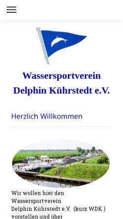 Vorschau der mobilen Webseite www.wd-kuehrstedt.de, Wassersportverein Delphin Wehdel in Kührstedt
