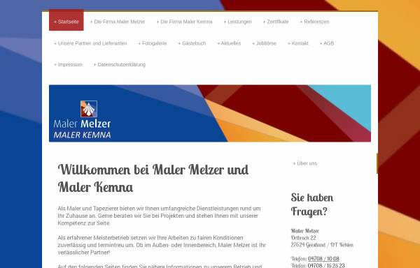 Vorschau von www.malermelzer.de, Maler Melzer, Jörg Wiesner