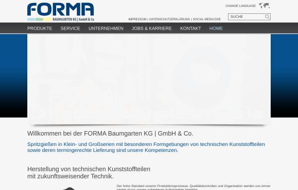 Vorschau von www.forma-baumgarten.de, Forma Baumgarten KG