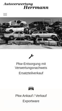 Vorschau der mobilen Webseite www.autoverwertung-herrmann.de, Autoverwertung Herrmann