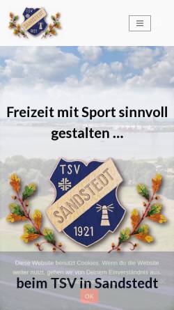 Vorschau der mobilen Webseite tsv-sandstedt.de, TSV Sandstedt 1921
