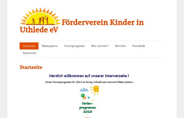 Vorschau von www.foerdervereinuthlede.de, Förderverein Kinder in Uthlede e.V.