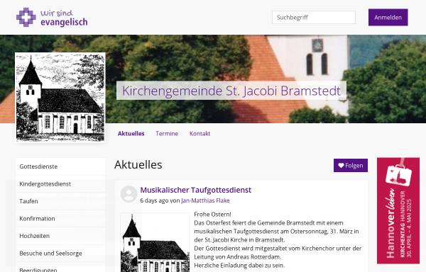 Vorschau von www.kirche-bramstedt.de, St. Jacobi-Kirchengemeinde Bramstedt