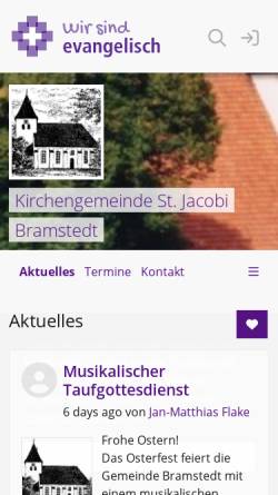 Vorschau der mobilen Webseite www.kirche-bramstedt.de, St. Jacobi-Kirchengemeinde Bramstedt