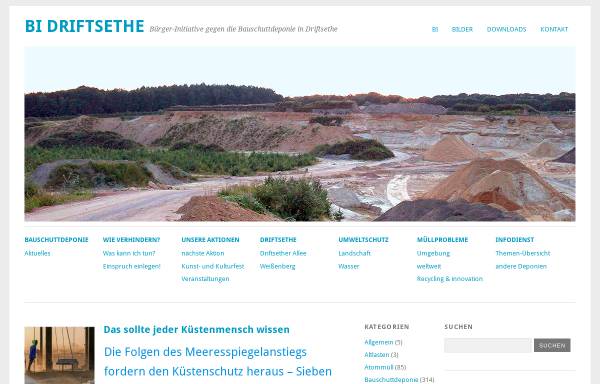 Vorschau von driftsethe-gegen-deponien.de, Bürger-Initiative gegen die Bauschuttdeponie in Driftsethe