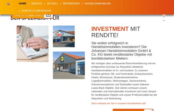 Vorschau von www.johansen-handelsimmobilien.de, Johansen Handelsimmobilien GmbH & Co. KG