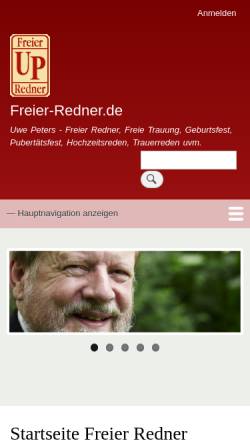 Vorschau der mobilen Webseite www.freier-redner.de, Uwe Peters