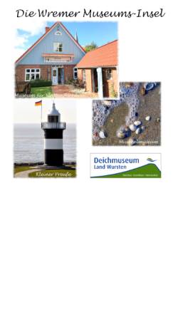 Vorschau der mobilen Webseite www.museum-wremen.de, Museumsinsel Wremen