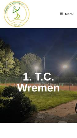 Vorschau der mobilen Webseite www.tennisclub-wremen.de, 1. Tennis-Club Wremen 79 e.V.