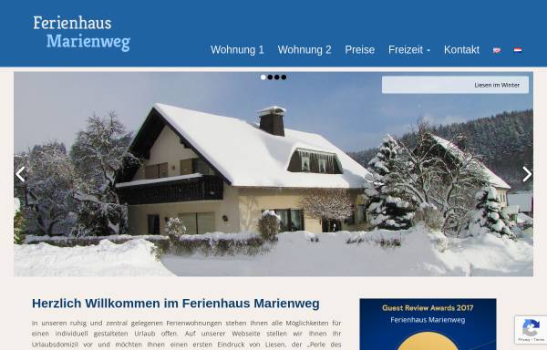 Vorschau von www.ferienhaus-marienweg.de, Ferienhaus Liesen [Liesen, Frank]