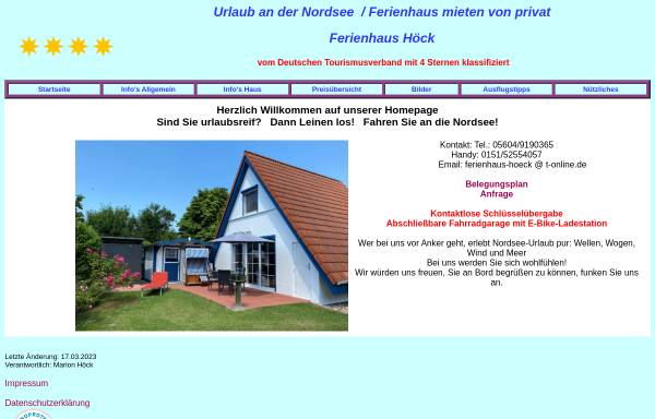 Vorschau von www.ferienhaus-hoeck.de, Ferienhaus Höck