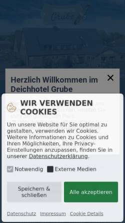 Vorschau der mobilen Webseite deichhotel-grube.de, Deichhotel Grube Dorum-Neufeld