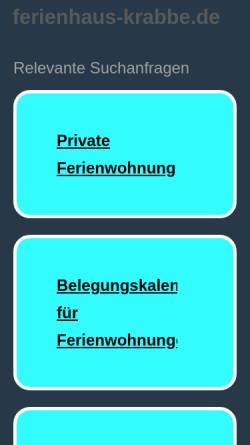Vorschau der mobilen Webseite ferienhaus-krabbe.de, Ferienhaus Krabbe, Astrid und Jürgen Stoppel GbR