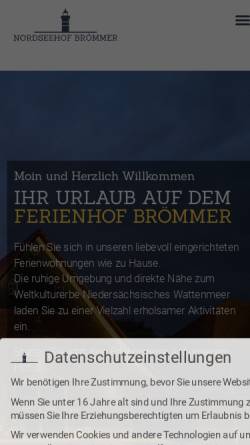Vorschau der mobilen Webseite www.urlaub-am-deich.de, Hof Brömmer
