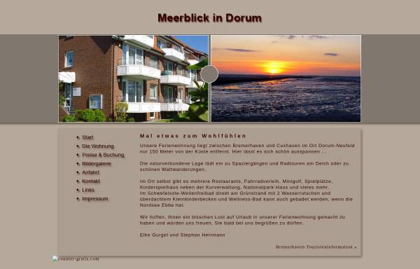 Vorschau von www.meerblick-dorum.de, Ferienwohnung an der Nordsee mit Meerblick in Dorum