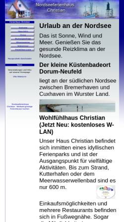Vorschau der mobilen Webseite www.nordseeferienhaus-christian.de, Ferienhaus-Christian