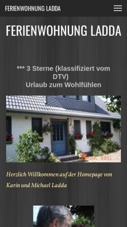 Vorschau der mobilen Webseite www.ferienwohnung-wremen.com, Ferienwohnung Ladda