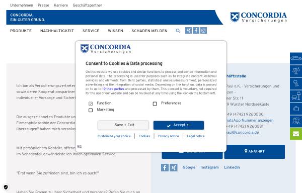 Vorschau von www.concordia.de, Concordia Service-Büro Dirk Paul