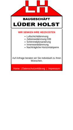 Vorschau der mobilen Webseite www.baugeschaeft-holst.de, Baugeschäft Lüder Holst