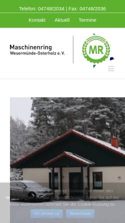 Vorschau der mobilen Webseite www.mr-wem-ohz.de, Maschinenring Wesermünde-Osterholz
