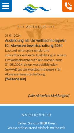 Vorschau der mobilen Webseite www.wvwesermuende.de, Wasserversorgungsverband Wesermünde
