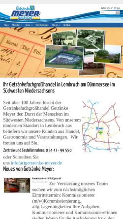 Vorschau der mobilen Webseite www.getraenke-meyer.de, Getränke Meyer GmbH