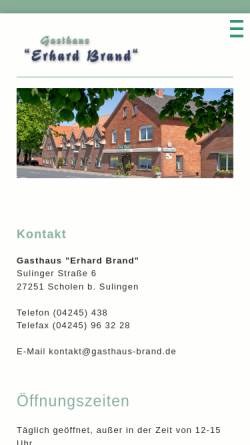 Vorschau der mobilen Webseite www.brand-scholen.de, Gasthaus Erhard Brand