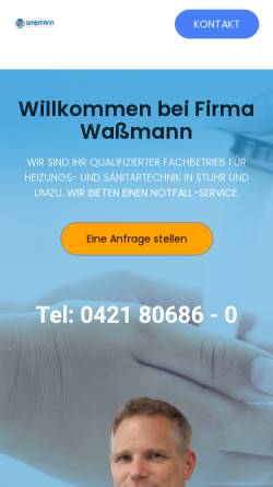 Vorschau der mobilen Webseite www.wassmann-brinkum.de, Waßmann GmbH