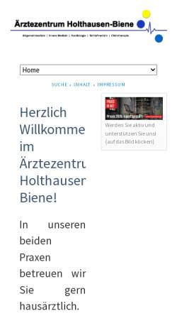 Vorschau der mobilen Webseite www.praxis-am-treffpunkt.de, Ärztezentrum Holthausen-Biene