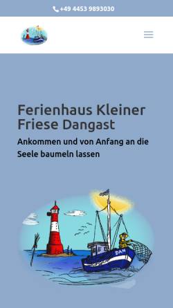 Vorschau der mobilen Webseite www.ferienhaus-kleiner-friese.indangast.de, Ferienhaus Kleiner Friese