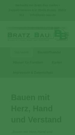 Vorschau der mobilen Webseite bratz-bau.de, Bratz Bau GmbH