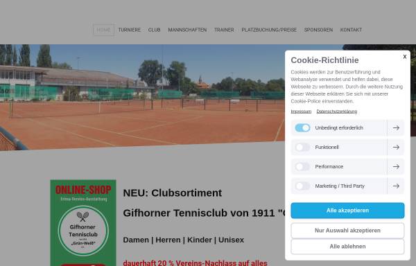 Vorschau von www.tcgw-gifhorn.de, Tennis Club Grün-Weiß Gifhorn von 1911 e.V.