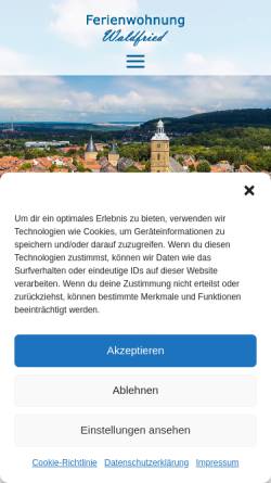 Vorschau der mobilen Webseite www.ferienwohnung-waldfried.de, Ferienwohnung Waldfried