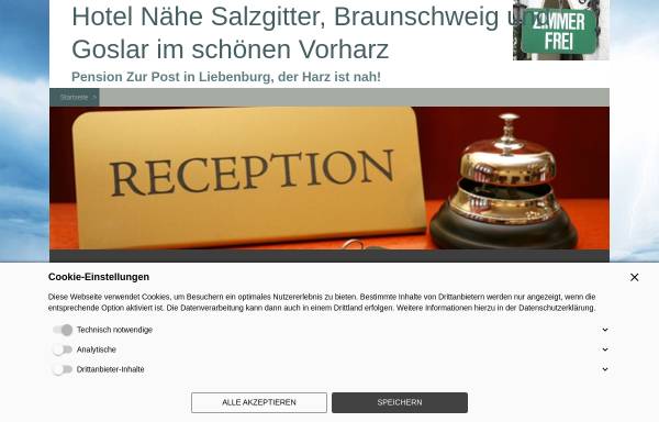 Vorschau von www.liebenburg-pension.de, Gast- und Pensionshaus Zur Post