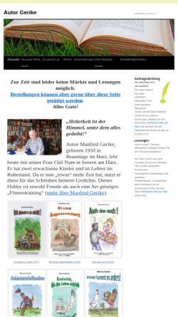 Vorschau der mobilen Webseite www.autor-gerike.de, Schriftsteller Manfred Gerike
