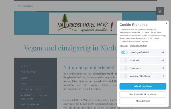 Vorschau von www.naturkost-hotel.de, Naturkost-Hotel Harz