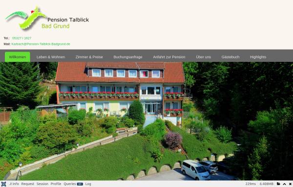 Vorschau von www.pension-talblick-badgrund.de, Pension Talblick