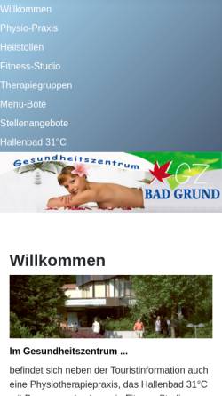 Vorschau der mobilen Webseite www.gesundheitszentrum-bad-grund.de, Gesundheitszentrum Bad Grund