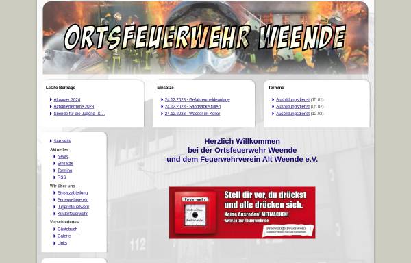 Vorschau von www.of-weende.de, Ortsfeuerwehr Weende und Alt-Weende e.V.