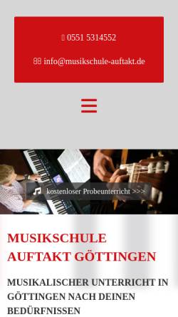 Vorschau der mobilen Webseite www.musikschule-auftakt.de, Technics Musikschule Auftakt