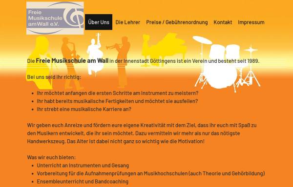 Vorschau von www.freie-musikschule-am-wall.de, Freie Musikschule am Wall e.V.