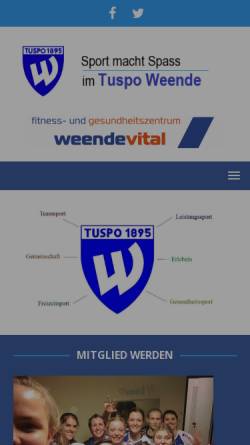 Vorschau der mobilen Webseite www.tuspoweende.de, Tuspo Weende - 1895 e.V.